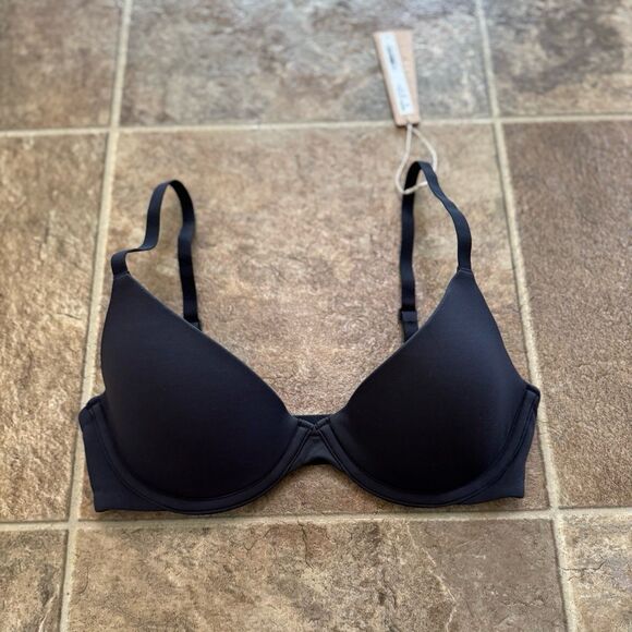 Skims Fits Everybody Scoop Plunge Bra Onyx Size 32C - Picture 3 of 7
